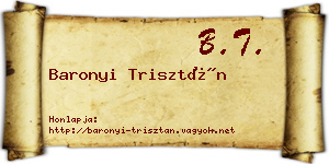 Baronyi Trisztán névjegykártya